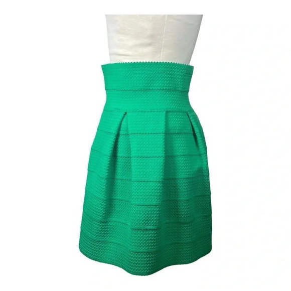 H&M TEXTURED‎ A-LINE BUBBLE SKIRT Y2K GREEN WOMEN'S SIZE SMALL - Picture 5 of 9